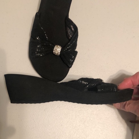 Yellow box wedge sandals with rhinestone . Sz 6 1/2-7 - Picture 6 of 6